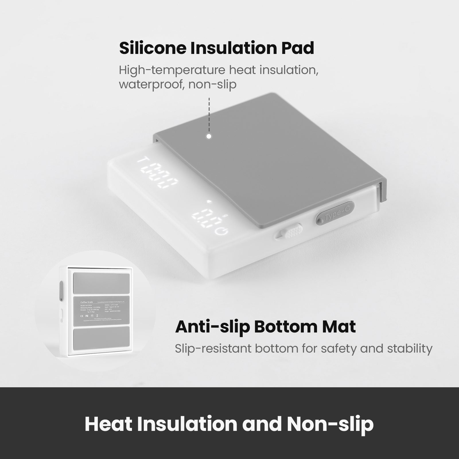Coffee Scale with Timer, Espresso Scale with Auto Tare - Gemilai