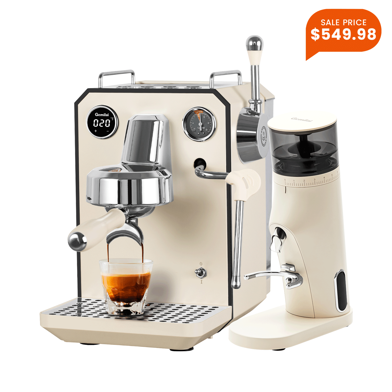 Owl G3006 Espresso Machine with G9010B Coffee Grinder - Gemilai