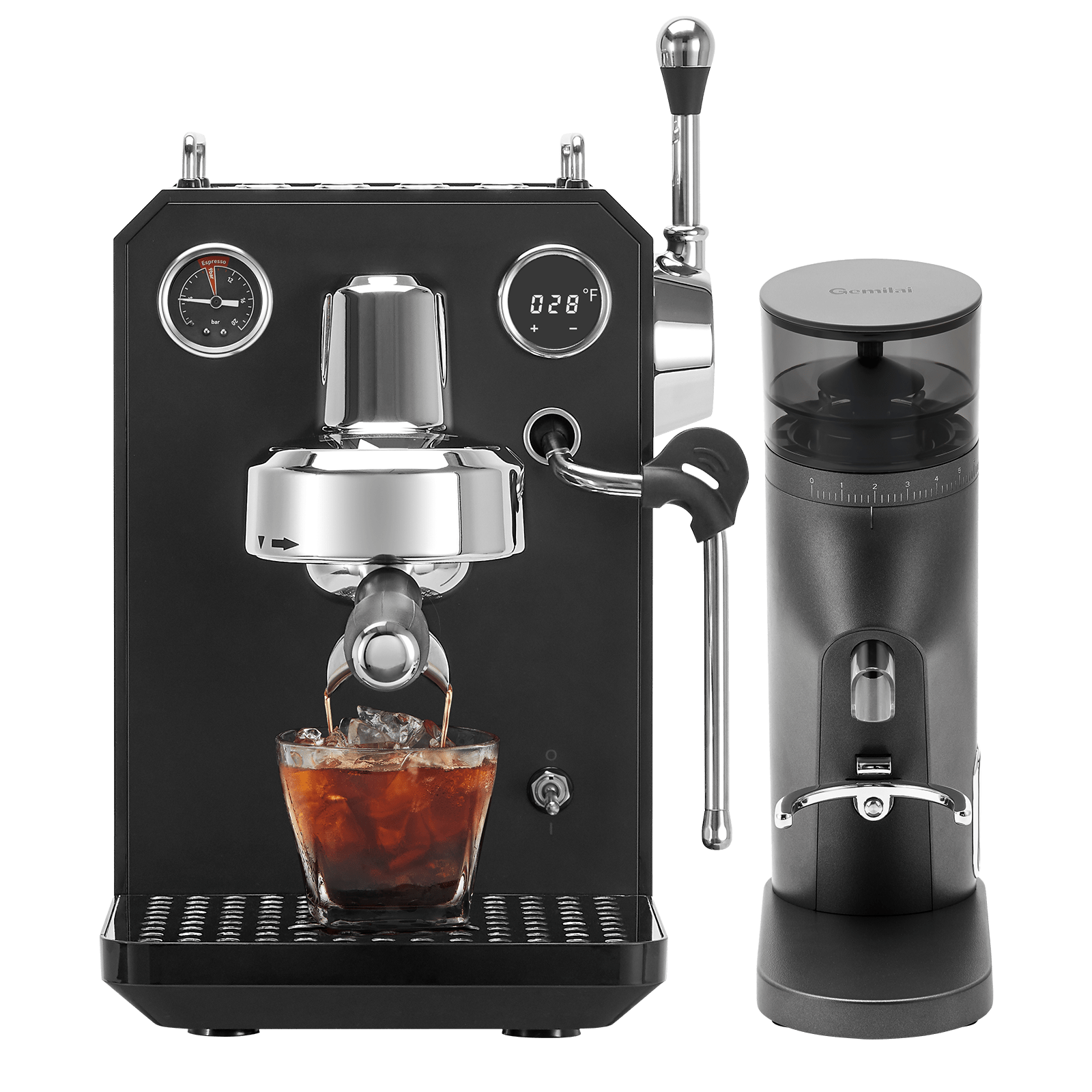 Gemilai Owl G3006A Semi-Automatic Espresso Machine with G9010B