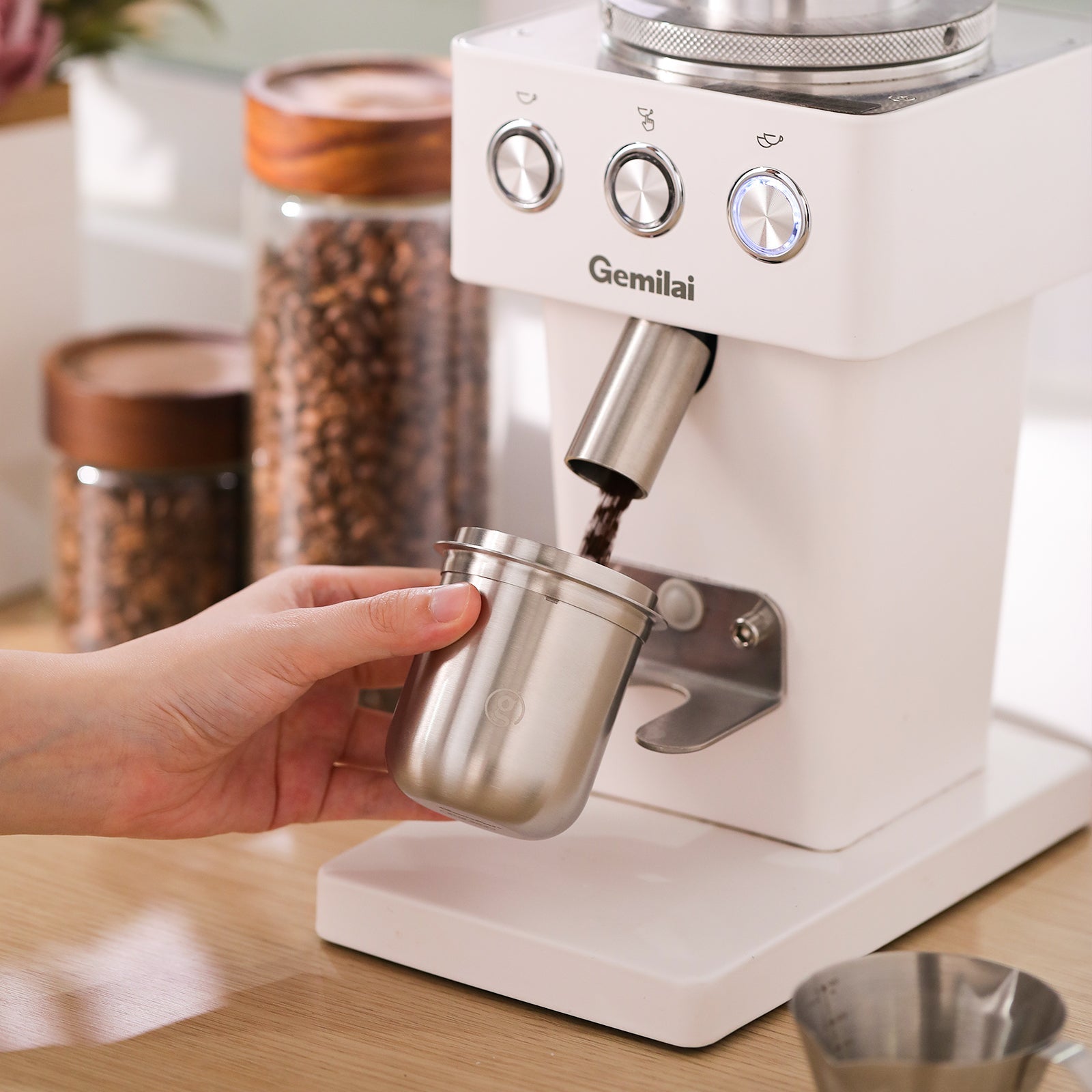 58mm Stainless Steel Dosing Cup for G9010B Coffee Grinder - Gemilai