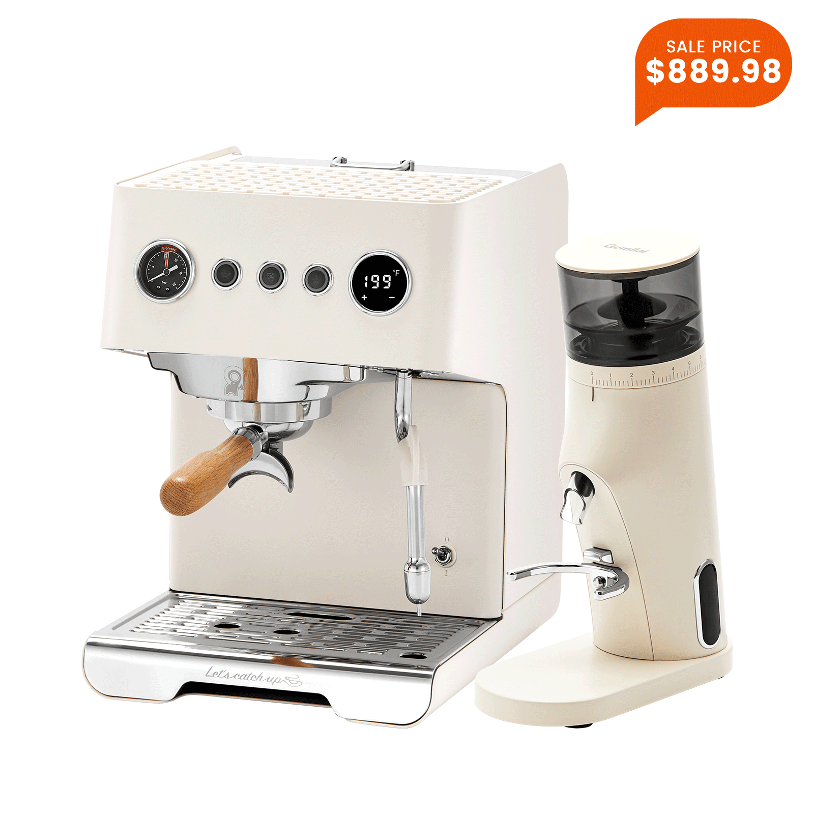 Ele G3028A Espresso Machine with G9010B Coffee Grinder - Gemilai