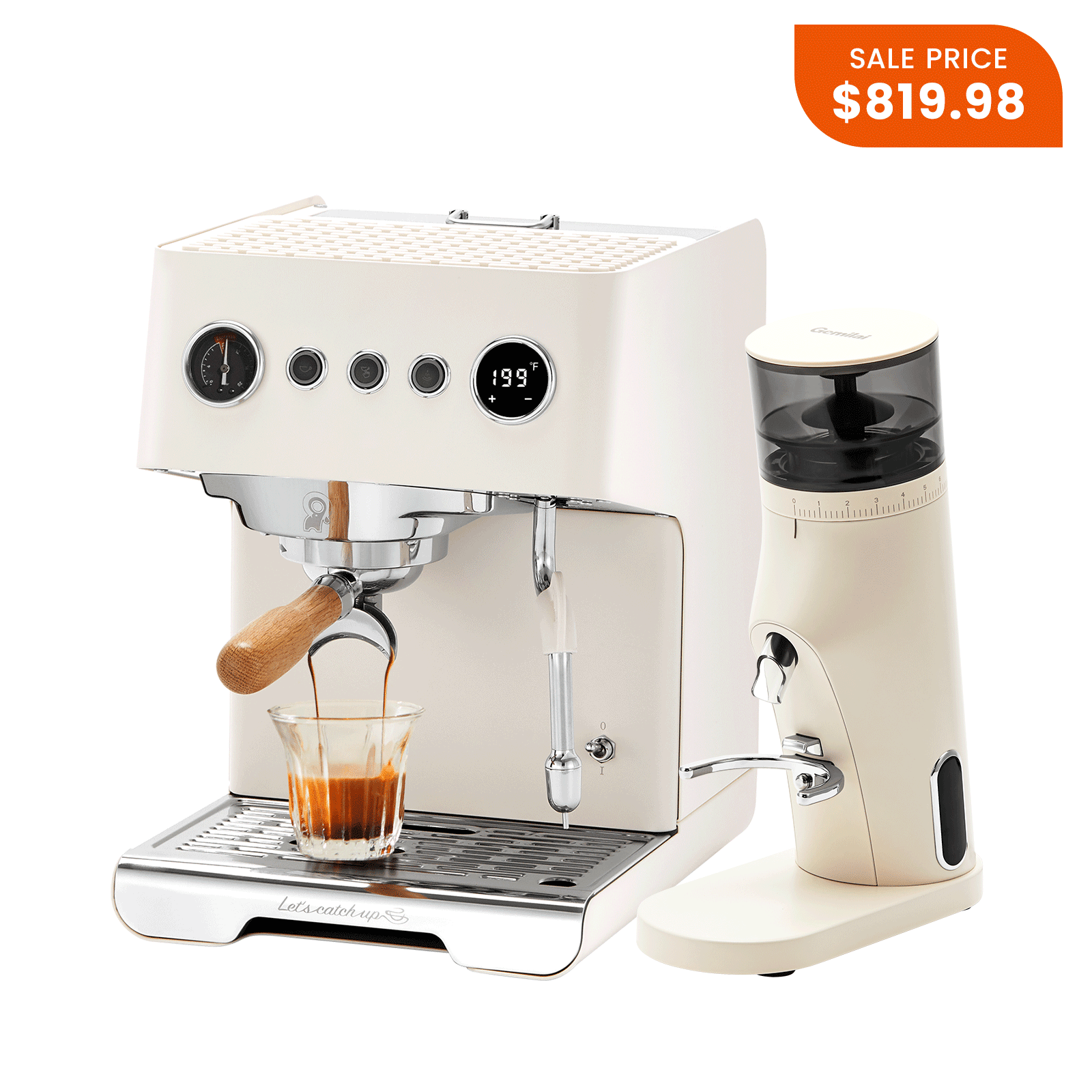 Ele G3028A Espresso Machine with G9010B Coffee Grinder - Gemilai