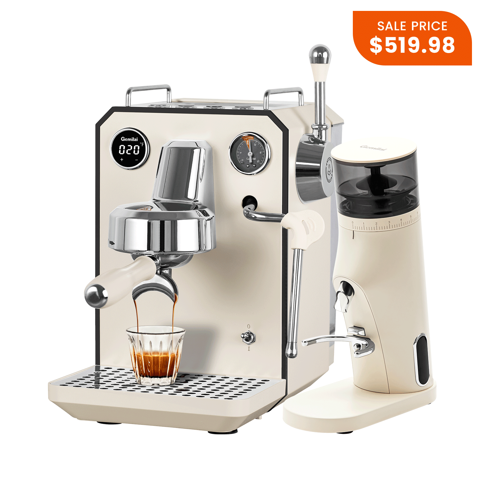 Owl G3006 Espresso Machine with G9010B Coffee Grinder - Gemilai