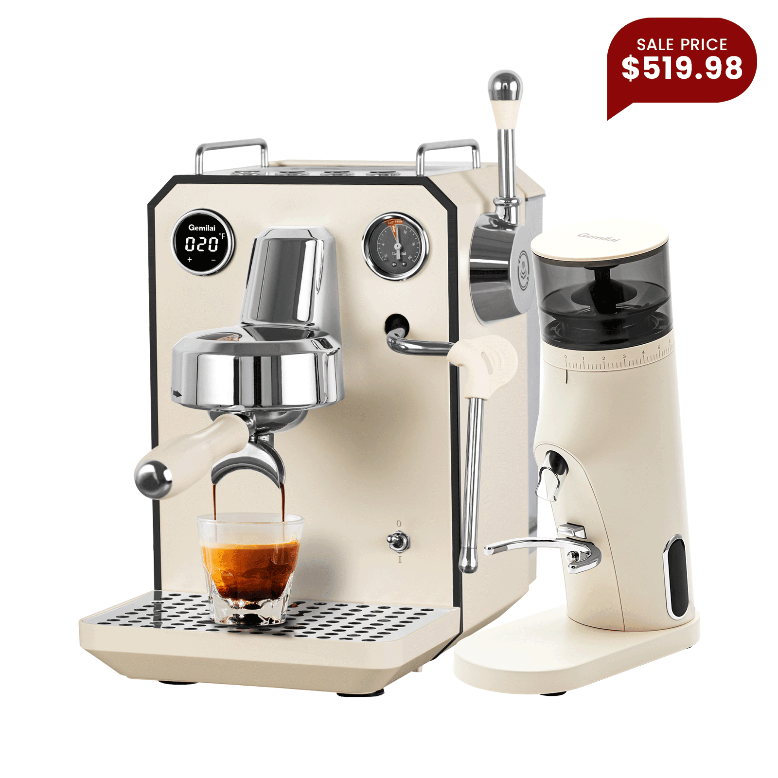 Owl G3006 Espresso Machine with G9010B Coffee Grinder - Gemilai