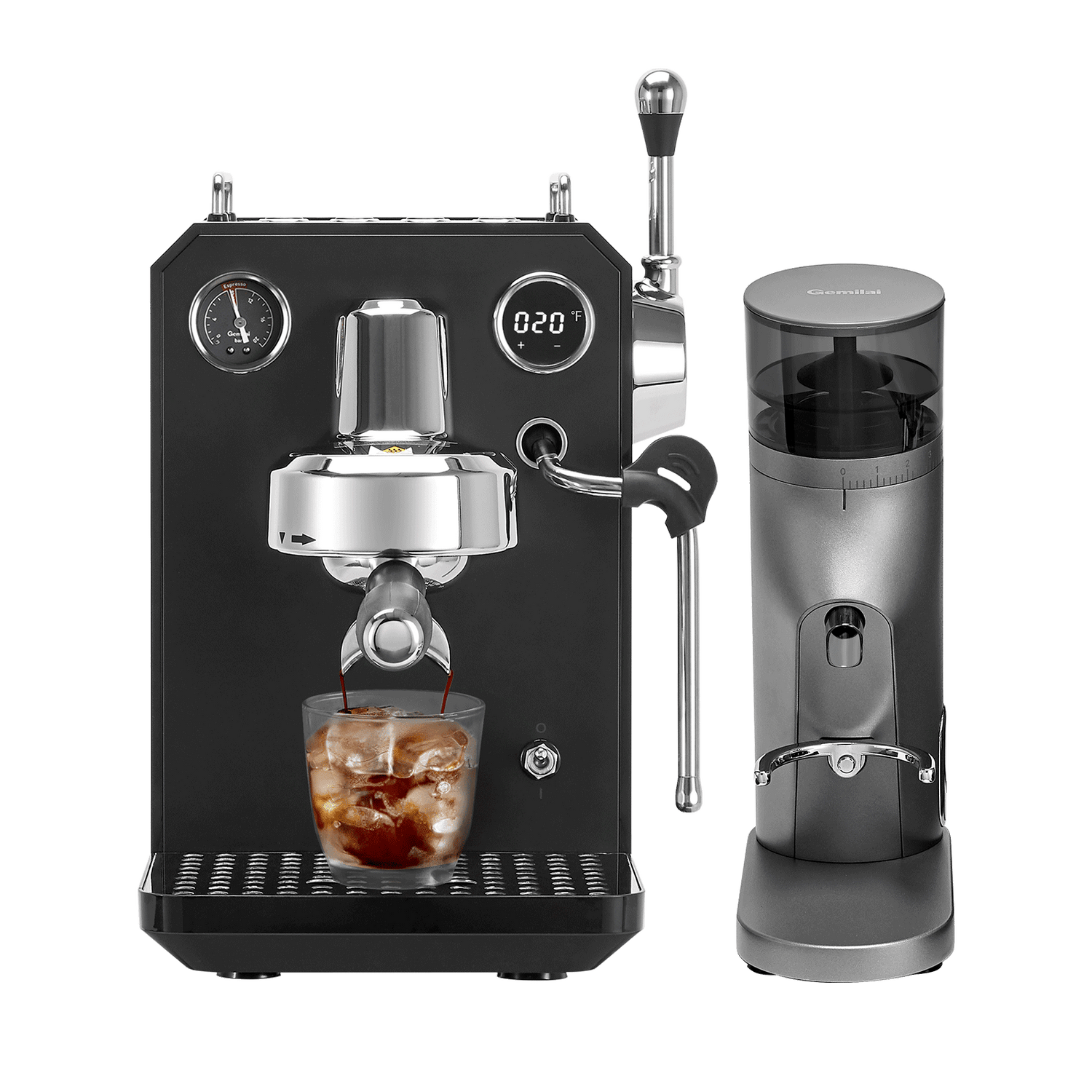 Gemilai Owl G3006A Semi-Automatic Espresso Machine with G9010B